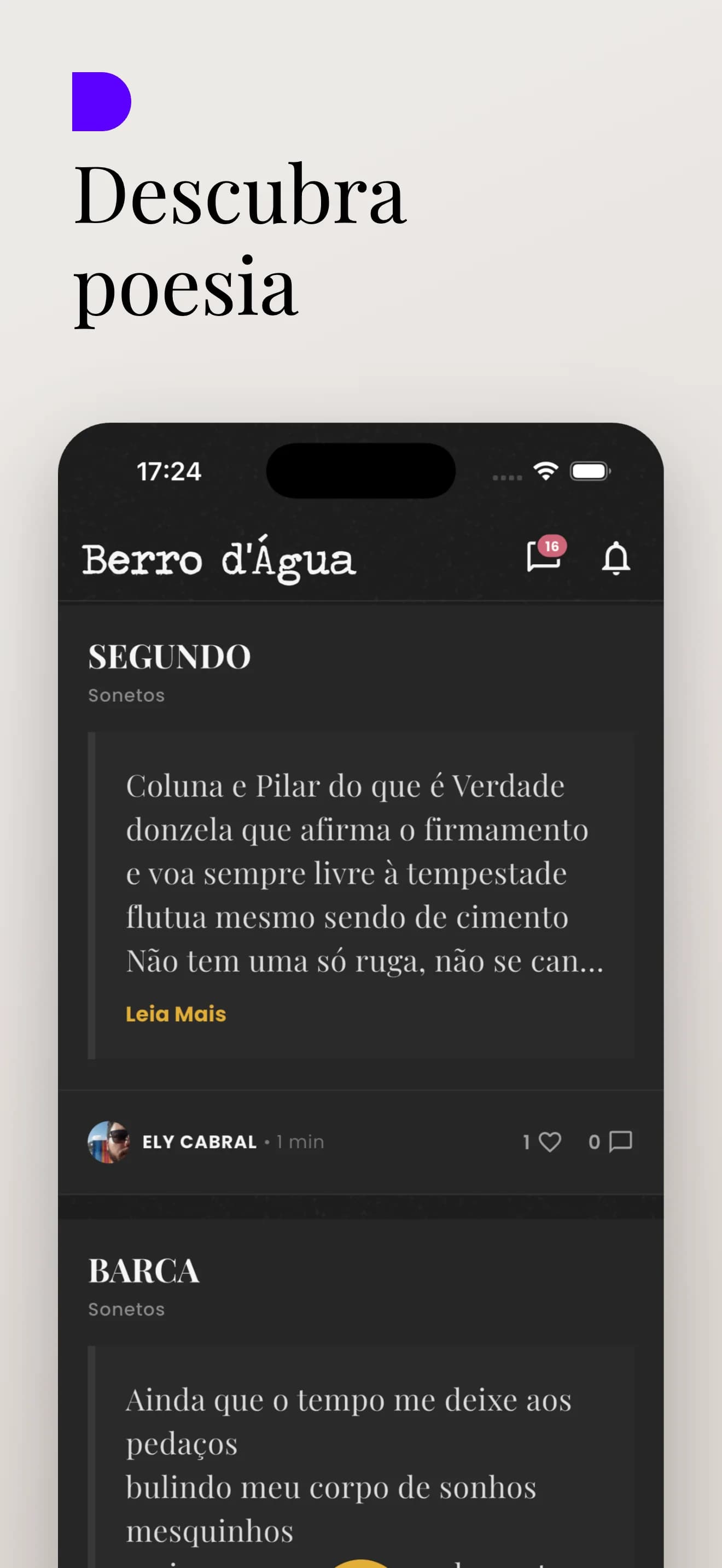 Berro d'Água App Screen 1